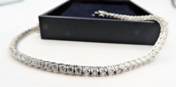 Sterling Silver Tennis Bracelet Set With 59 CZ Gemstones New With Gift Box