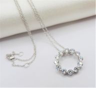 Circle of Life Gemstone Pendant Necklace Sterling Silver New With Gift Pouch