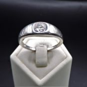 Sterling Silver Gemstone Solitaire (Unisex) Ring - Size U New With Gift Pouch