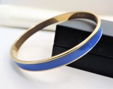 Vintage Signed Monet Gold Plated Enamel Bangle