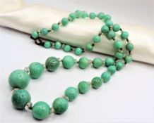 Vintage Amazonite Gemstone Bead Necklace
