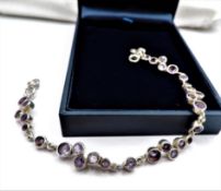 Vintage Artisan Amethyst Bracelet 5.5 Carats Sterling Silver