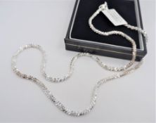 Italian 925 Sterling Silver Sparkle Glitter Margarita Twisted Rock Chain New With Gift Pouch