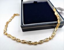 Gold On Sterling Silver Citrine Bracelet 'New' With Gift Box