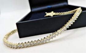 14K Gold On Sterling Silver Tennis Bracelet New With Gift Box