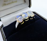 Cabochon Opal Ring In Sterling Silver New With Gift Pouch