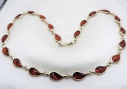 Sterling Silver Baltic Amber Necklace New With Gift Box