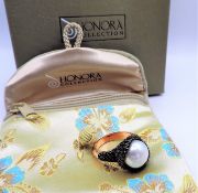 Honora Cultured Pearl Ring With Pave Cubic Zirconia New With Gift Box