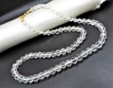 Vintage Rock Crystal Facet Cut Bead Necklace