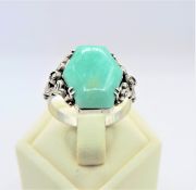 Artisan Sterling Silver 10CT Amazonite Ring