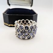 Tanzanite Ring Sterling Silver 2.7 Carats New With Gift Pouch