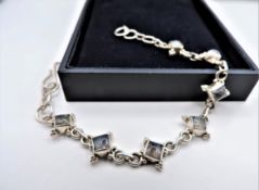 Vintage Artisan Opal Bracelet Sterling Silver With Gift Box