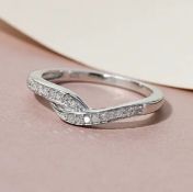 NEW! Diamond Ring in Platinum Overlay Sterling Silver