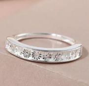NEW!! Diamond Half Eternity Ring in Sterling Silver