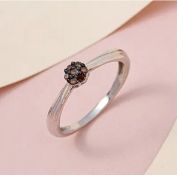 NEW! Red Diamond Ring in Platinum Overlay Sterling Silver