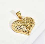 NEW! 9K Yellow Gold Heart Pendant