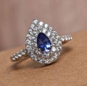NEW!! AAA Tanzanite and Natural Cambodian Zircon Ring