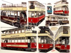 Salford City Tramways Nostalgic Montage Large Metal Wall Art.