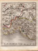 Glamorgan Swansea Carmarthen Brecon -John Cary's Antique 1794 Map.