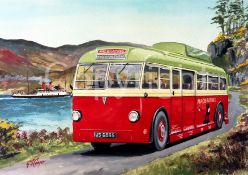 MacBrayns Highlands Bus Scenic Route Large Metal Wall Art.