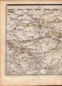 Glasgow, Stirling Livingstone Hamilton Falkirk John Cary’s Antique 1794 Map.