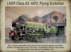 Flying Scotsman Steam Locomotive 4472 1934 World Record Metal Wall Art -2