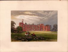 Burton Constable Yorkshire Victorian Gilt-Edge Coloured Antique Book Plate.