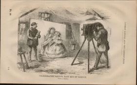 London East End Victorian Photographic Saloon Antique 1864 Henry Mayhew Print.
