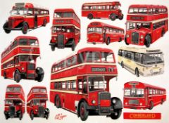 Cumbria Motor Services Multi Bus Montage Metal Wall Art.