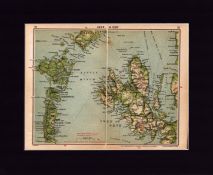 Skye & Uist Scotland Coloured Mounted Antique Edward VII Map.