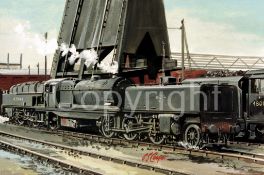 LMS Bayer-Garrat 47994 Steam Train on Shed Metal Wall Art.