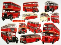 Lancashire United Transport Bus Montage Large Metal Wall Art.