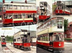 Manchester Nostalgic Trams Montage Large Metal Wall Art.
