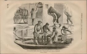 London Victorian Ballast Heavers Gang 1864 Antique Henry Mayhew Print.