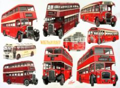 Wiltshire & Dorset Bus Montage Large Metal Wall Art.
