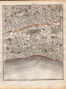 Surrey Sussex Brighton Lewes John Cary's Antique George III 1794 Map.