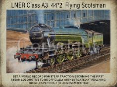 Flying Scotsman Steam Locomotive 4472 1934 World Record Metal Wall Art -3