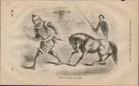 London Victorian Clown Rare Antique 1864 Henry Mayhew Print.