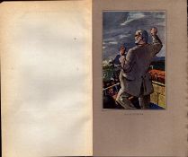 “The Politician” Antique 109 Years Old Jack B Yeats Colour Book Plate.