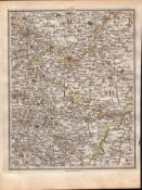 Leeds York Harrogate Barnsley Doncaster John Cary’s Antique 1794 Map.