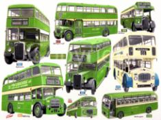 United Counties Multi Bus Montage Large Metal Wall Art.