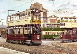 Liverpool Tram 555 on Route 38 to Penny Lane Large Metal Wall Art.