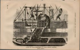 London Victorian Gang Coal Whippers Antique 1864 Henry Mayhew Print.