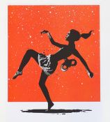 EELUS (b.1979) ‘All Wound Up’ RED colourway Graffiti/Street/Urban Art