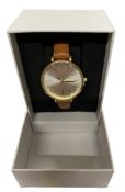 Unisex Quartz Wrist Watch (Brown Strap)