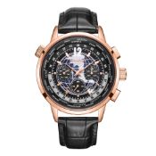 Swan & Edgar Hand Assembled Navigator Automatic Rose Black Watch - Free Delivery & 5 Year Warrant...