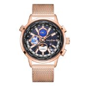 Swan & Edgar Hand Assembled Welkin Automatic Rose Black - Free Delivery & 5 Year Warranty
