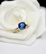 1.70ct Unheated Natural Sapphire Platinum Ring