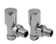 Brand New Boxed Bathstore Chrome Angled Manual Radiator Valve & Lockshield Set RRP £34 **No Vat**