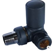 Brand New Boxed Bathstore Anthracite Corner Manual Radiator Valve & Lockshield Set RRP £45 **No V...